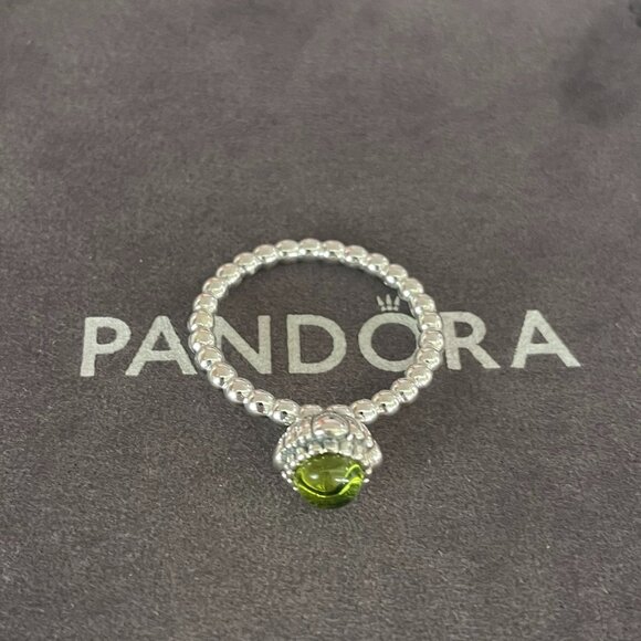 Pandora Green August Birthstone Ring - Picture 1 of 5